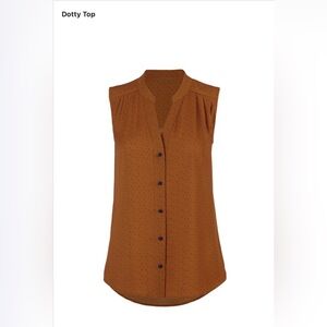 CABI Dotty Sleeveless Button Front Top